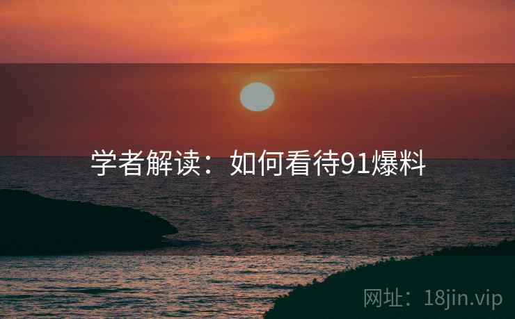 学者解读:如何看待91爆料