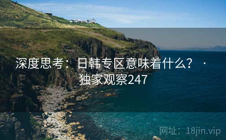 深度思考:日韩专区意味着什么? · 独家观察247