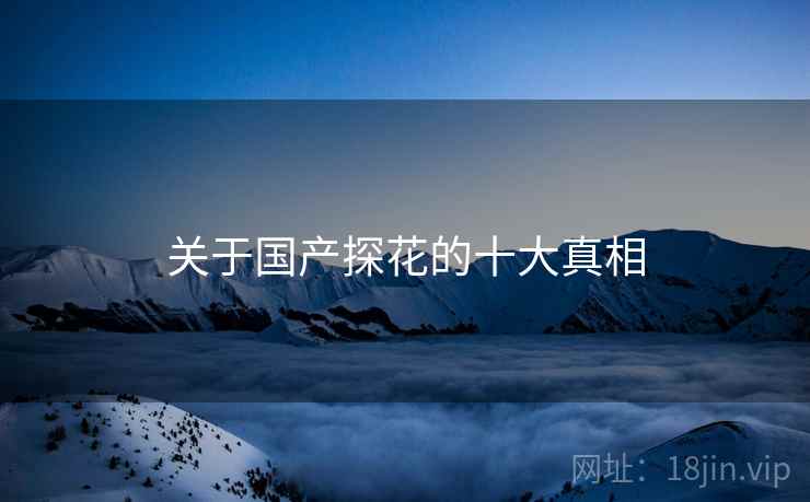 关于国产探花的十大真相